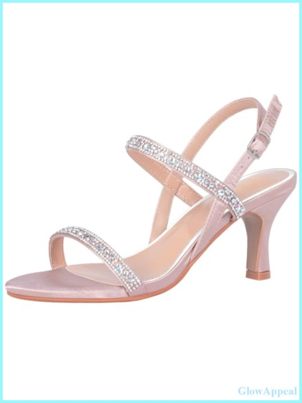 Womens Sparkly Rhinestone Kitten Heel Sandals Satin Dress Shoes Wedding Party